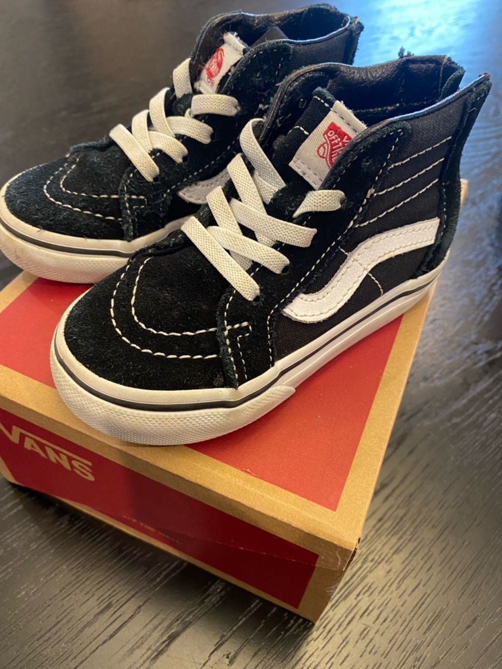 Vans Kids Sk8-Hi Black & White Classic High-Top Sneakers